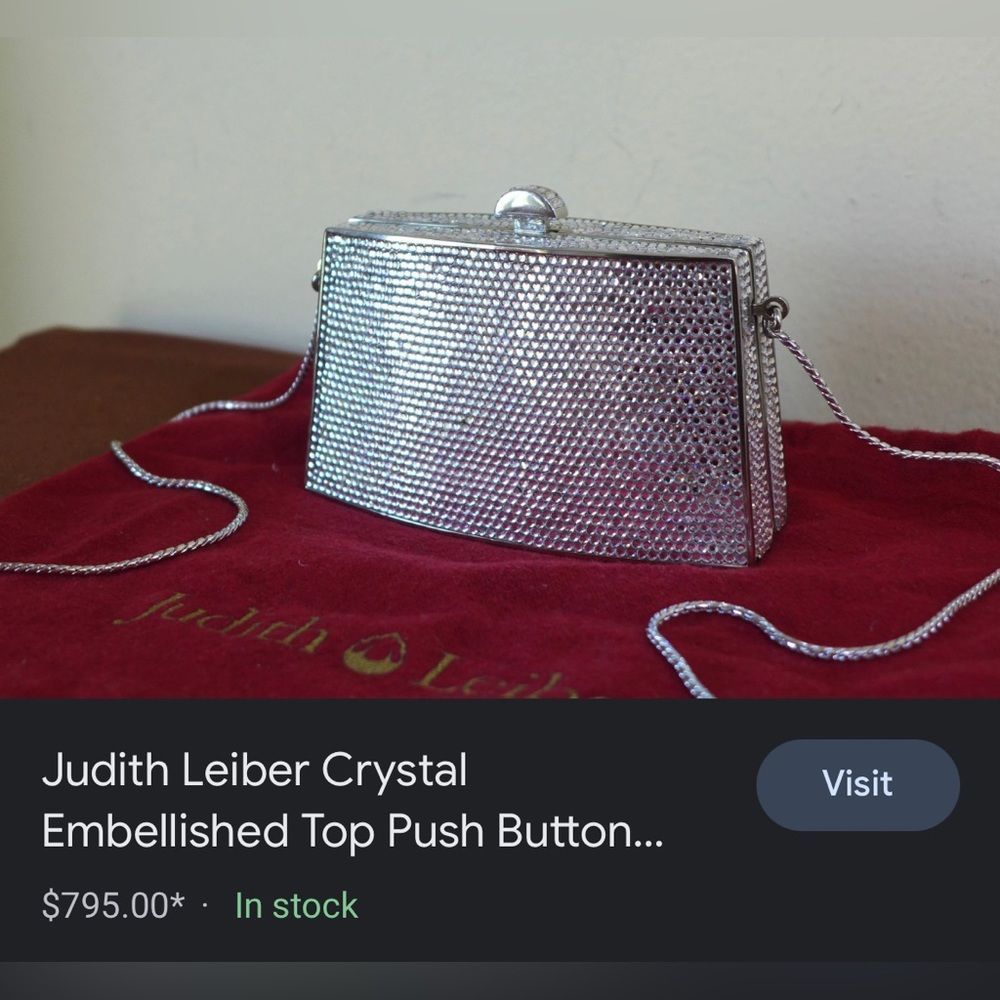 RARE JUDITH LEIBER SWAROVSKI CRYSTAL PAVE MINAUDIERE CLUTCH Vintage, collectors - Picture 17 of 17